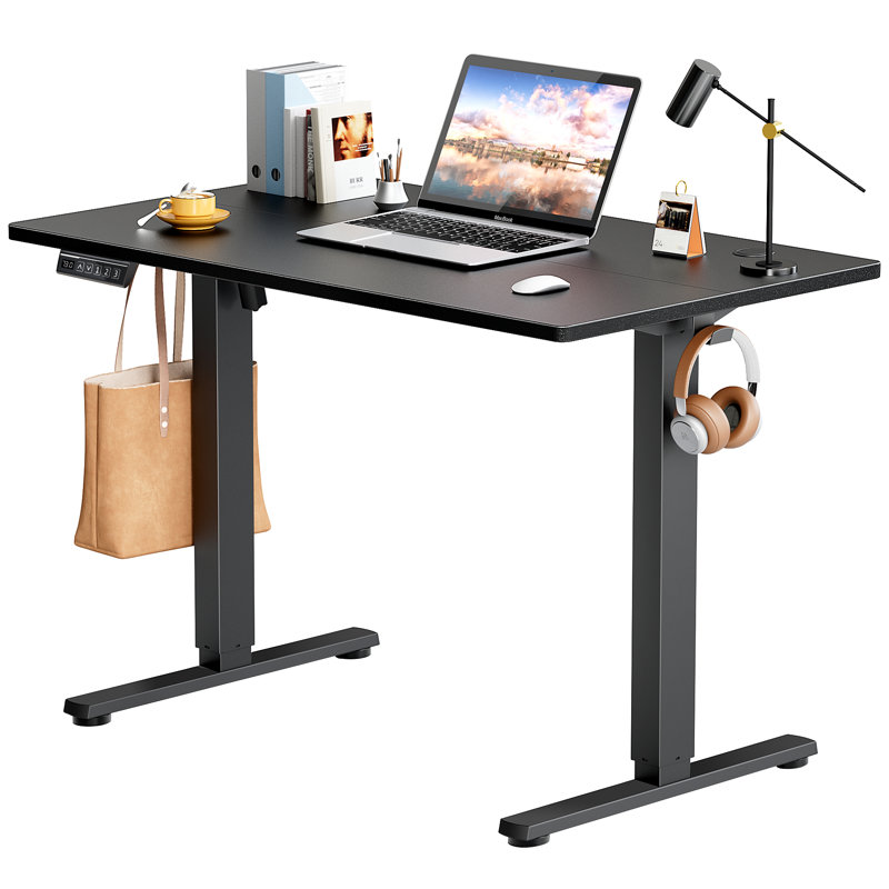 Height Adjustable Standing Desk Latitude Run Color Top Frame White Size 48 H x 39.37 W x 23.62 D